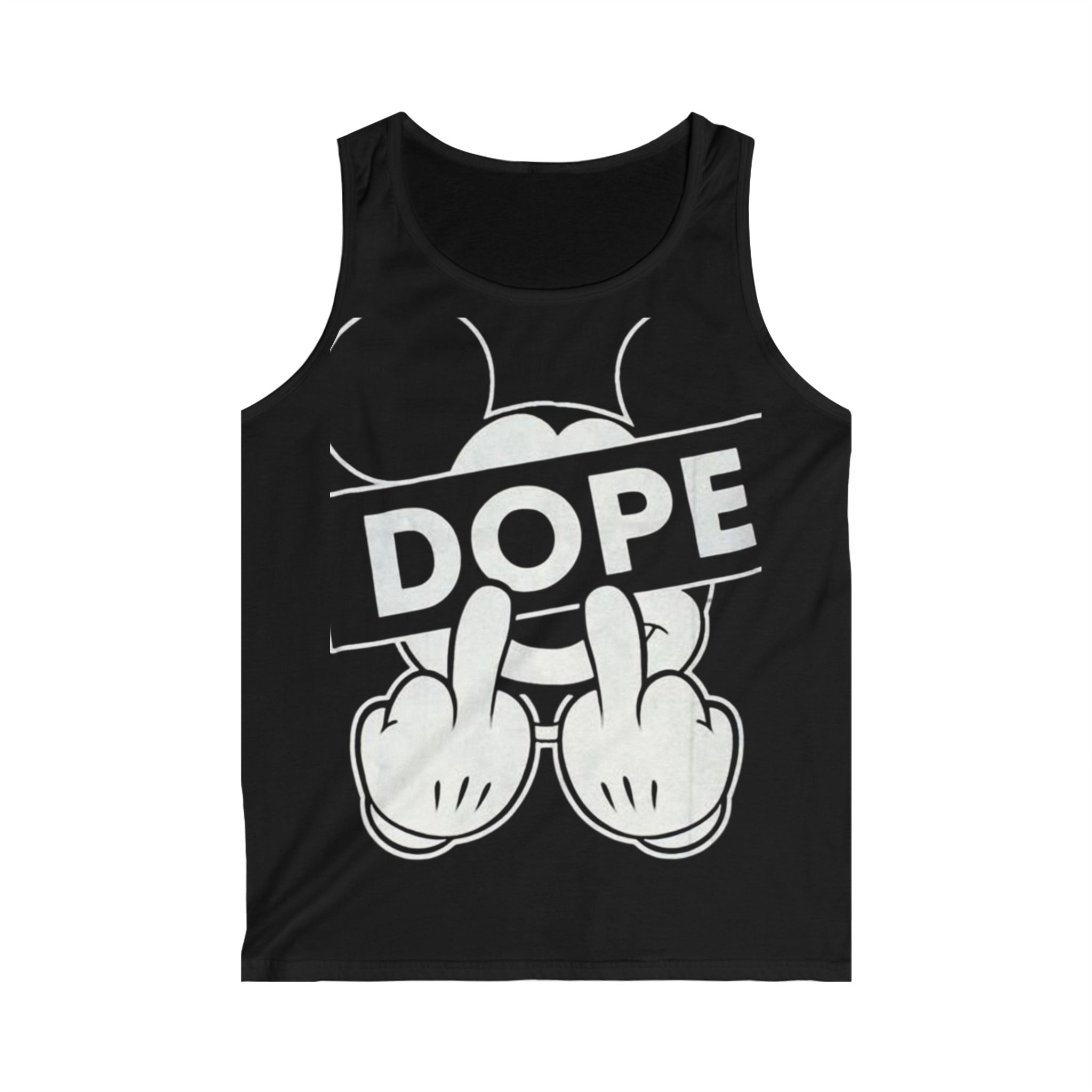 Mickey Middle Finger Dope Tank Top — Edgy Cartoon Graphic Tank
