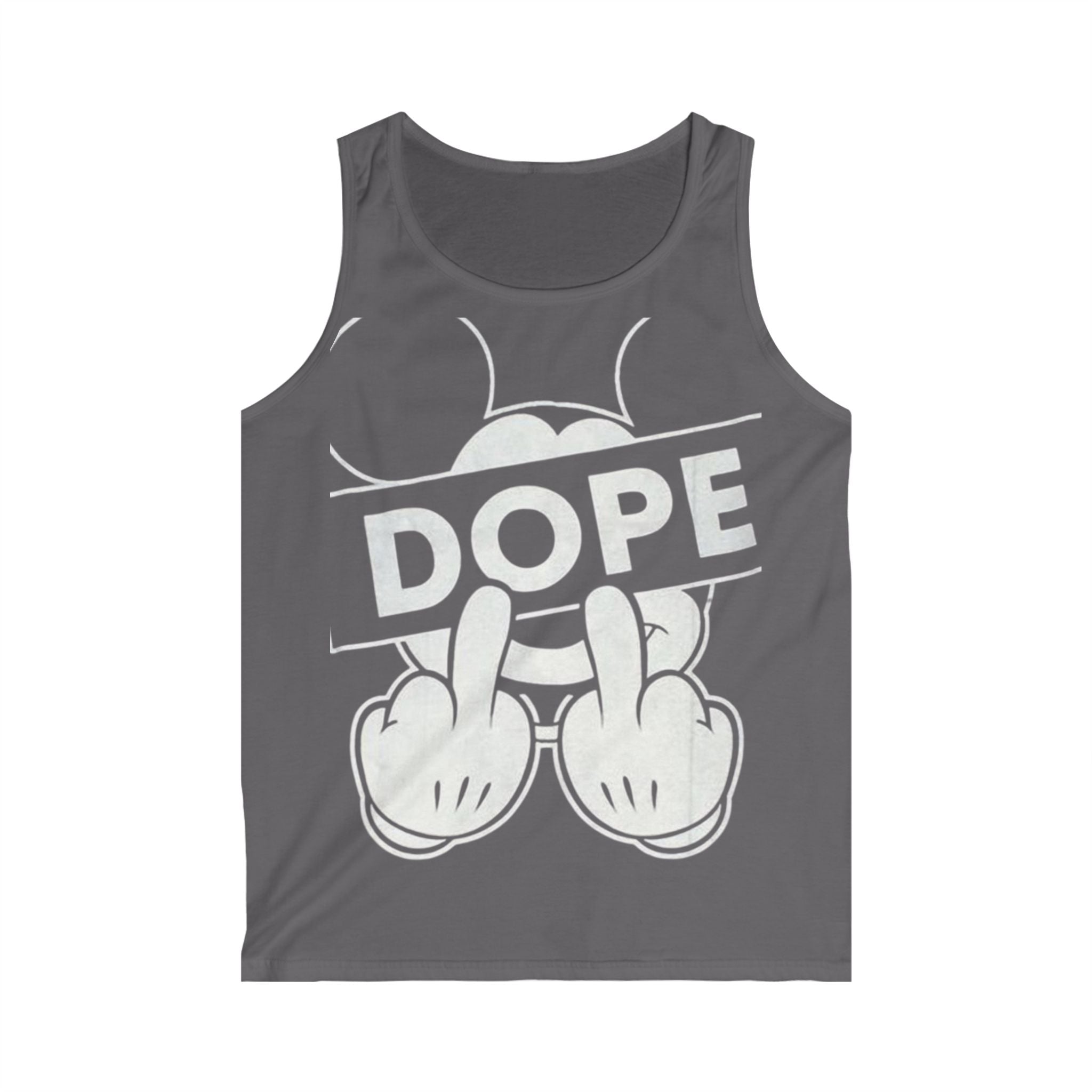 Mickey Middle Finger Dope Tank Top — Edgy Cartoon Graphic Tank