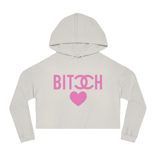 Bitch Heart Cropped Hoodie — Women's Cropped Hooded Sweatshirt